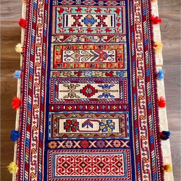 Persian Handmade klim (runner) ‏ (124*37 CM) (48.8*14.5 inch) (4.06 X 1.2 Feet) - Picture 2 of 13